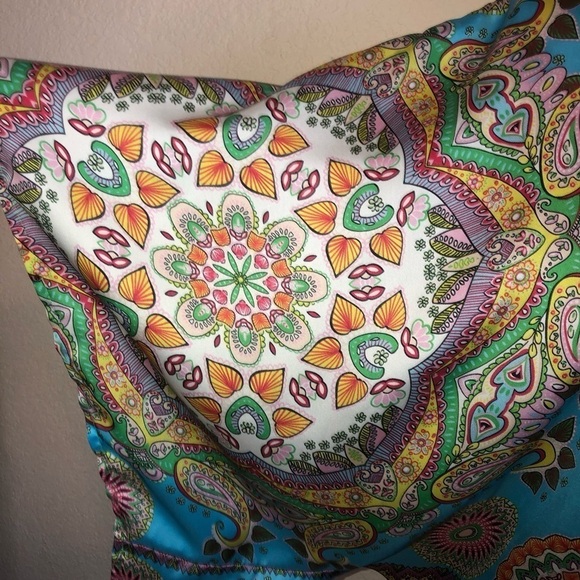 Ivy Jane Green Silky Feel Kimono/Scarf Blouse with Drawstring Blouse Size M - Picture 5 of 10